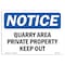 Signmission OSHA Sign, 10" H, 14" W, Rigid Plastic, Danger Quarry Area Private Property Keep Out Sign, Landscape OS-NS-P-1014-L-10913 - alternate 1